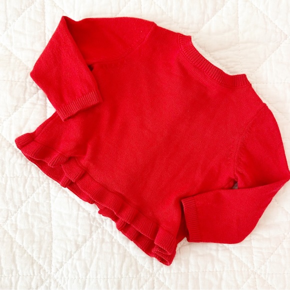 CARTER’S Ruffle Cardigan Sweater Red 3 Months - Picture 3 of 3